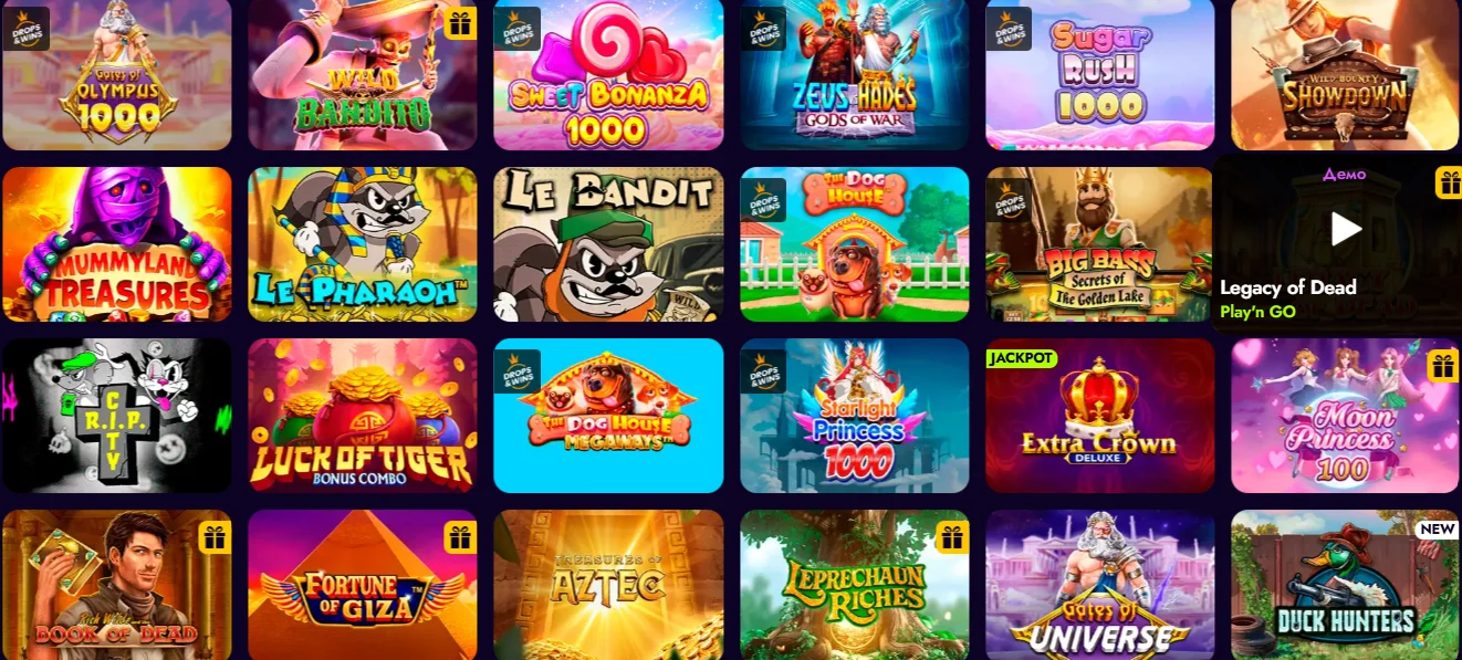 Подборка слотов в казино Волна
